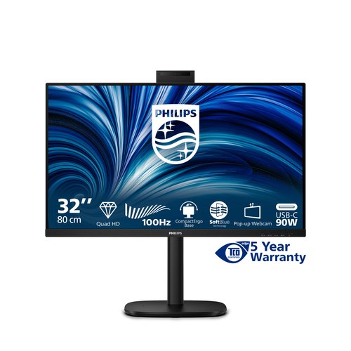Philips 3000 series 32B2U3601H/00 computer monitor 80 cm (31.5") 2560 x 1440 Pixels Quad HD LCD Zwart