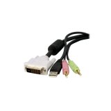 StarTech.com 1,80m 4-in-1 USB Dual-Link DVI-D KVM-switch Kabel met Audio en Microfoon
