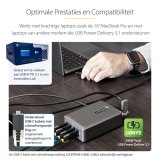 StarTech.com 4-Port Multi-Device USB-C Oplader, Totaal 240W, Single Port 140W EPR, PD 3.1, Poorten met Schroefvergrendeling, Opbouwmontage, Ideaal voor Vergaderzalen