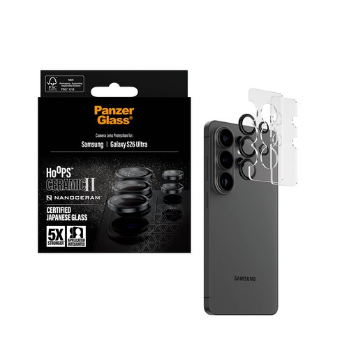 PanzerGlass ® Hoops® Ceramic II Camera Lens Protector Samsung Galaxy S26 Ultra Doorzichtige schermbeschermer 1 stuk(s)