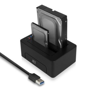 ACT 2,5" en 3,5" SATA dual HDD/SSD dockingstation, USB 3.2 Gen1