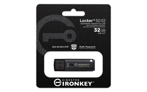 Kingston Technology IronKey 32GB Locker Plus 50 G2, FIPS 197, AES-256