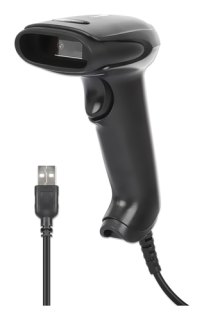 Manhattan Contact CCD handheld barcodescanner, USB, scanbreedte 60 mm, kabel 1,52 m, max. 5.000 lux, zwart, 3 jaar garantie