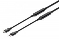 Manhattan USB-C naar USB-C kabel, 5 m, actief, mannelijk naar mannelijk, 10 Gbps (USB 3.2 Gen2), 3A, zwart, levenslange garantie
