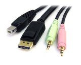 StarTech.com 1,80m 4-in-1 USB DisplayPort KVM-switch Kabel met Audio en Microfoon