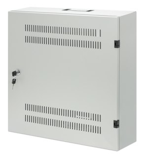Intellinet Low-profile 19" wandkast met 4U horizontale en 2U verticale rails, slanke ruimtebesparende behuizing met slechts 170 mm diepte, ideaal voor AV/multimedia/surveillance, gemonteerd, grijs RAL 7035