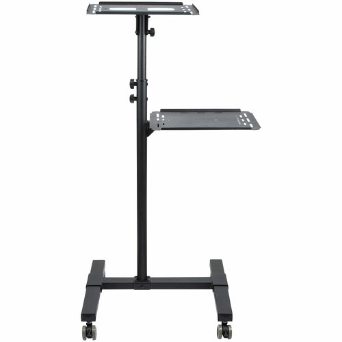 StarTech.com Beamertafel - Stevige Verrijdbare Laptop en Projectietafel (2x 10kg/schap) - Presentatiewagen/Computer Trolley/AV Projector Stand - In Hoogte Verstelbaar / Zwenkwielen met Rem