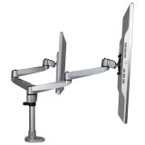 StarTech.com Dual Monitor Arm, Premium Scharnierende Bureau Monitor Beugel voor VESA Schermen tot 30" (10kg), Monitorsteun met Verstelbare Hoogte, Draaien/Kantelen/Zwenken, Klem/Doorvoertule, Zilver