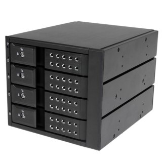 StarTech.com 4-bay Aluminium Trayless Hot Swap Mobile Rack Backplane voor 3,5 inch SAS II/SATA III - 6 Gbps HDD