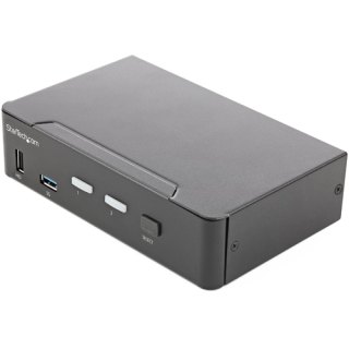 StarTech.com 2 Port Single Monitor KVM HDMI Switch, 4K 60Hz Ultra HD HDR, Desktop Hub 4K HDMI 2.0 KVM Schakelaar met 2x USB 3.0 (5Gbps) & 4x USB 2.0 HID, Audio, Hotkey Switching, TAA