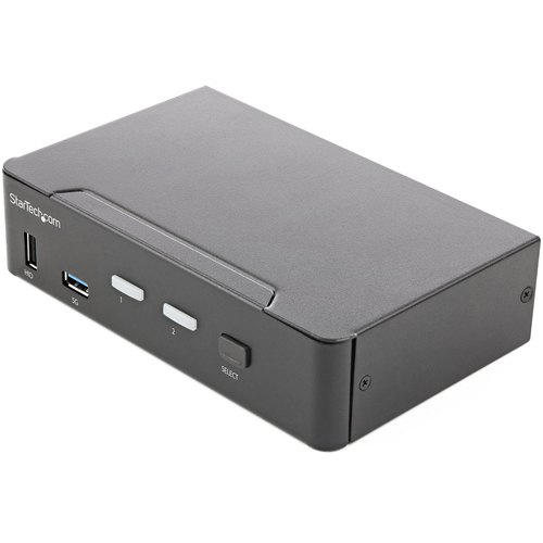 StarTech.com 2 Port Single Monitor KVM HDMI Switch, 4K 60Hz Ultra HD HDR, Desktop Hub 4K HDMI 2.0 KVM Schakelaar met 2x USB 3.0 (5Gbps) & 4x USB 2.0 HID, Audio, Hotkey Switching, TAA