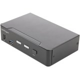 StarTech.com 2 Port Single Monitor KVM HDMI Switch, 4K 60Hz Ultra HD HDR, Desktop Hub 4K HDMI 2.0 KVM Schakelaar met 2x USB 3.0 (5Gbps) & 4x USB 2.0 HID, Audio, Hotkey Switching, TAA