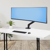 StarTech.com Monitor Arm voor Bureau, Tot 49in 32:9 Ultrawide Curved Monitors, Mechanische Springveer Arm, C-Klem/Doorvoertule, VESA 75x75/100x100, Afstelling zonder gereedschap, Draagvermogen 20kg