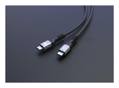 Manhattan Snelle USB-C naar USB-C kabel (240W), 2 m, 240W laptopladen + snelle data & video, werkt met alle laptops (let op: extra USB-C 240W wandlader nodig), extra lang bereik voor bureau/vloeraansluiting, 3 jaar garantie
