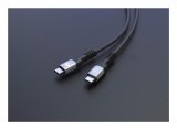 Manhattan Snelle USB-C naar USB-C kabel (240W), 2 m, 240W laptopladen + snelle data & video, werkt met alle laptops (let op: extra USB-C 240W wandlader nodig), extra lang bereik voor bureau/vloeraansluiting, 3 jaar garantie