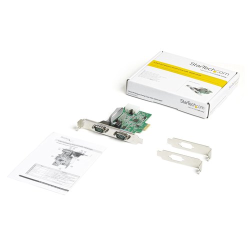 StarTech.com 2-port PCI Express RS232 Serial Adapter Kaart, PCIe RS232 Seriële Host Controller Kaart, PCIe naar Dual Serial DB9 Kaart, 16950 UART, Uitbreidingskaart, Windows & Linux