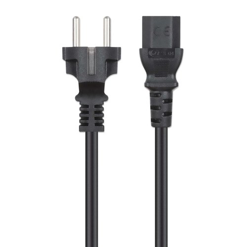 Manhattan Voedingskabel, Europese Schuko-stekker (CEE 7/4) naar C13-connector, 5 m, 10 A, zwart, netkabel, levenslange garantie