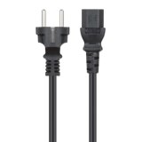 Manhattan Voedingskabel, Europese Schuko-stekker (CEE 7/4) naar C13-connector, 5 m, 10 A, zwart, netkabel, levenslange garantie