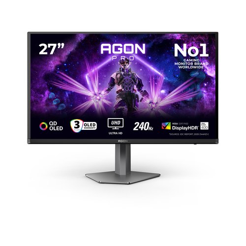 AOC G2 AG276UZD computer monitor 67,3 cm (26.5") 3840 x 2160 Pixels 4K Ultra HD OLED Zwart