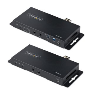 StarTech.com 4K HDMI over Fiber Extender Kit, 4K 60Hz tot 1km (Single Mode) of 300m (Multimode) LC Fiber Optic, HDR, HDCP, 3.5mm Audio/RS232/IR Extender, Transmitter & Receiver Kit, HDMI Rx/Tx