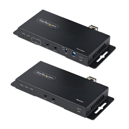 StarTech.com 4K HDMI over Fiber Extender Kit, 4K 60Hz tot 1km (Single Mode) of 300m (Multimode) LC Fiber Optic, HDR, HDCP, 3.5mm Audio/RS232/IR Extender, Transmitter & Receiver Kit, HDMI Rx/Tx