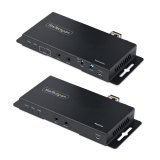 StarTech.com 4K HDMI over Fiber Extender Kit, 4K 60Hz tot 1km (Single Mode) of 300m (Multimode) LC Fiber Optic, HDR, HDCP, 3.5mm Audio/RS232/IR Extender, Transmitter & Receiver Kit, HDMI Rx/Tx