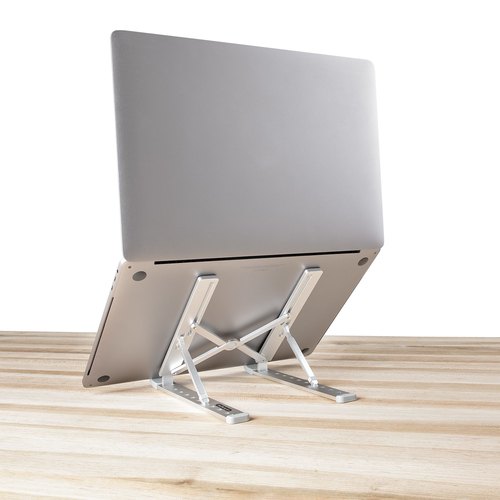 StarTech.com Inklapbare Laptopstandaard, Verstelbare Hoek, Ergonomische Laptophouder, Draagvermogen 10Kg, Ventileren/Kantelen/Verhogen, Aluminium Tablet/Laptop Steun/Riser/Staander