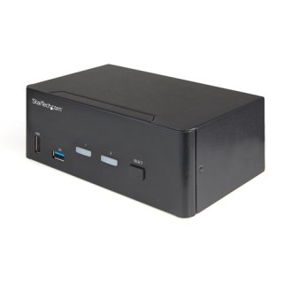 StarTech.com 2 Port Dual Monitor KVM HDMI Switch, 4K 60Hz Ultra HD HDR, Desktop Hub 4K HDMI 2.0 KVM Schakelaar met 2x USB 3.0 (5Gbps) & 4x USB 2.0 HID, Audio, Hotkey Switching, TAA