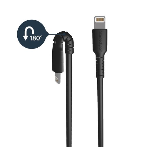 StarTech.com Premium USB-A naar Lightning Kabel 1m Zwart - USB Type A naar Lightning Charge & Sync Oplaadkabel - Verstevigd met Aramide Vezels - Apple MFi Gecertificeerd - iPad Air iPhone 12