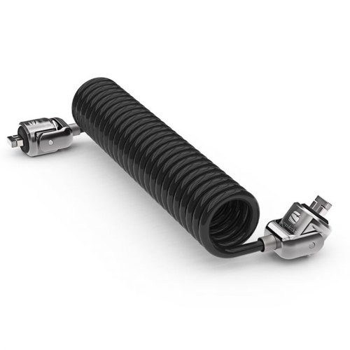 Compulocks Dual Head Coiled Cable Keyed Lock kabelslot Zwart
