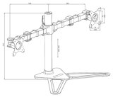 iiyama DS1002D-B1 flat panel bureau steun 81,3 cm (32") Zwart