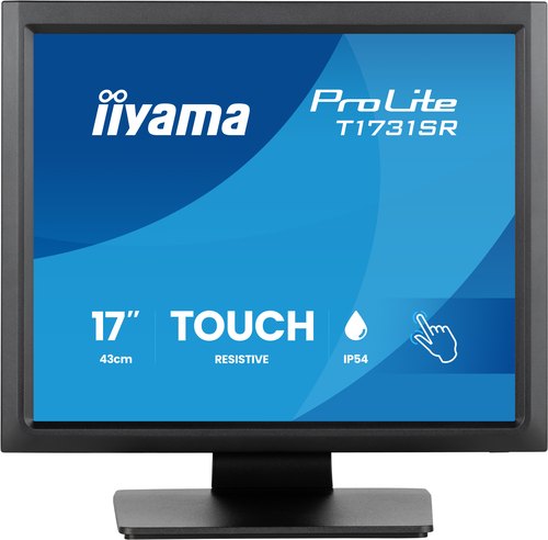 iiyama ProLite T1731SR-B2S computer monitor 43,2 cm (17") 1280 x 1024 Pixels SXGA LCD Touchscreen Tafel Zwart