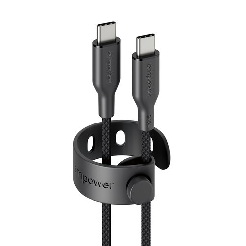PanzerGlass empower™ by ® Racing 240W USB-C to USB-C Cable | USB 2.0 | 2M | Space Black USB-kabel Zwart