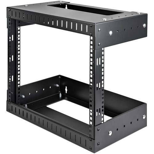 StarTech.com 2 Post 8U Heavy-Duty Wandmonteerbare Server Rack, 19" Open Frame Netwerk Rack met Verstelbare Diepte, Data Rack voor IT/AV/Patchpaneel/Computer Apparatuur, Incl Kooimoeren en Schroeven