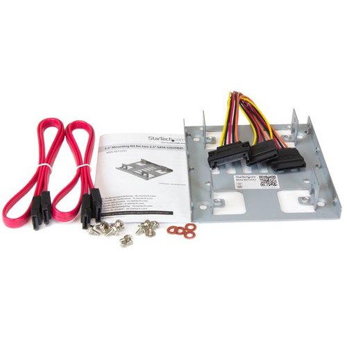 StarTech.com Dubbele 2,5 inch naar 3,5 inch HDD-steun voor SATA harde schijven 2,5 inch naar 3,5 inch steun met 2 schijven voor montagebay