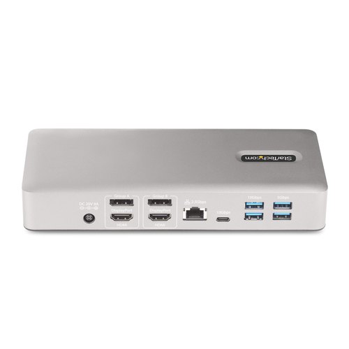 StarTech.com Universeel USB4 & Thunderbolt 4 Docking Station, Quad Display op Windows, Dual Display op MacBook, HDMI DP Dock met 100W Laptop Charging