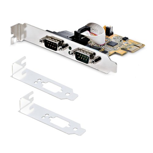 StarTech.com 2-Port PCI Express Seriële Interface Kaart, Dual Port PCIe naar RS232 (DB9) Seriële Kaart, 16C1050 UART, Low/Full Profile Beugels, COM Retentie, Voor Windows/Linux