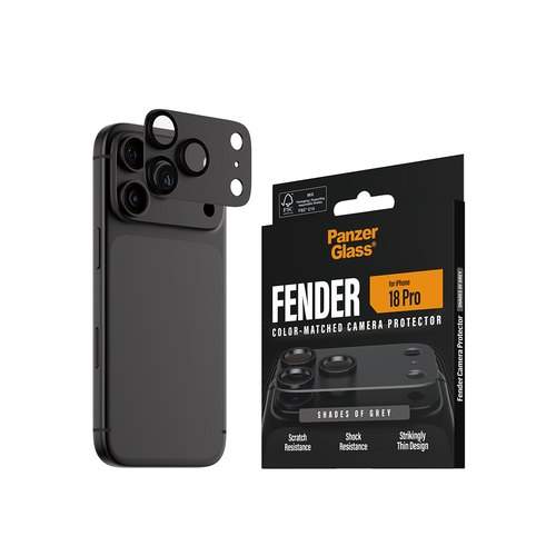 PanzerGlass ® Fender Camera Lens Protector Shades of Grey iPhone 18 Pro Doorzichtige schermbeschermer 1 stuk(s)