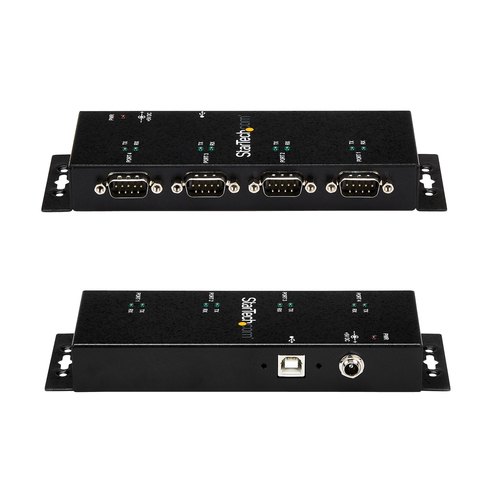 StarTech.com 4-poort USB naar DB9 RS232 Seriële Adapter Hub – Industrieel DIN-rail en Wandmontage