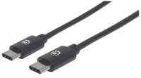 Manhattan USB-C naar USB-C kabel, 50 cm, mannelijk naar mannelijk, 480 Mbps (USB 2.0), zwart, levenslange garantie, equivalent aan USB2CC50CM