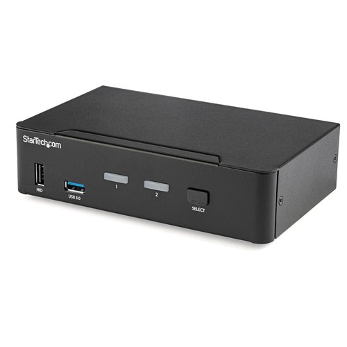 StarTech.com 2 Port DisplayPort KVM Switch, 4K 60Hz, Single Display, Dual Port UHD DP 1.2 USB KVM Switch met Geïntegreerde USB 3.0 Hub & Audio, Dell HP Apple Lenovo, TAA Compliant