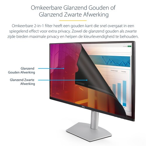 StarTech.com 23.8-inch 16:9 Gold Monitor Privacy Filter, Omkeerbare Filter met Verhoogde Privacy, Glanzende Computer Security Filter, Verwijderbare Monitor Screen Protector, +/- 30&deg;