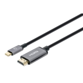 Manhattan USB-C naar HDMI kabel, 4K@60Hz, 2 m, mannelijk naar mannelijk, zwart, 3 jaar garantie, equivalent aan CDP2HD2MBNL