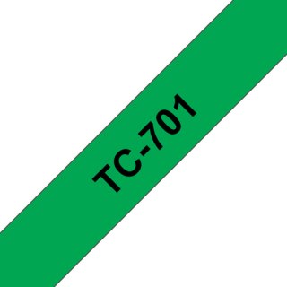 Brother TC-701 labelprinter-tape Zwart op groen