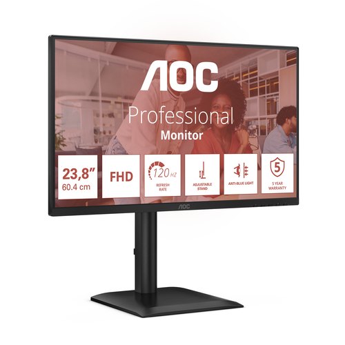 AOC 24E4U computer monitor 60,5 cm (23.8") 1920 x 1080 Pixels Full HD LED Zwart