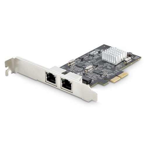 StarTech.com 2-Port 2.5Gbps NBASE-T PCIe Netwerkkaart, Intel I225-V, Dual-Port Computer Ethernet Adapter, Multi-Gigabit NIC, PCI Express Server LAN Kaart, Desktop Ethernet Interface