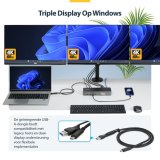 StarTech.com Triple-Monitor USB-C Docking Station, 140W Charging Dock voor MacBook Pro en Windows, 4K 60Hz HDMI of DisplayPort, TAA