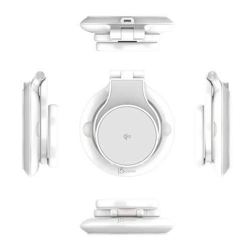 j5create Qi2 3-in-1 magnetisch opvouwbaar draadloos oplaadstation