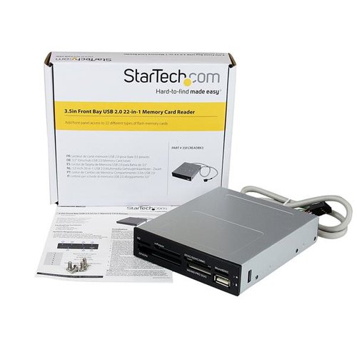StarTech.com Interne USB 2.0 multimedia kaartlezer 3,5" 22-in-1 Front Panel card reader 22-in-1 - zwart