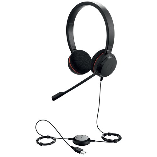 Jabra Evolve 20 Headset Bedraad Hoofdband Kantoor/callcenter USB Type-A Zwart